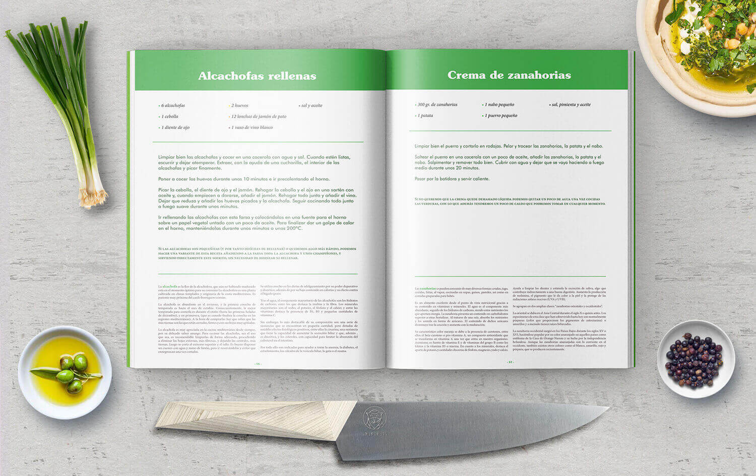 Libro de recetas sección verduras receta